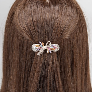 Barrette à nœud élégante avec strass Morandi pour accessoire de coiffure chic sur cheveux
