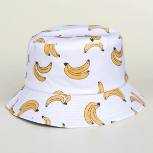 Bob En Coton À Imprimé Banane Protection Solaire Style Japonais Décontracté Frais Chapeau D'été Extérieur Pour Hommes Femmes