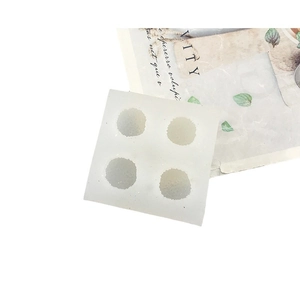 White square silicone mold with four lychee fruit cavities for DIY candle making