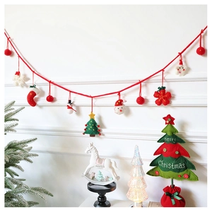 Festive Christmas felt ornaments set with Santa, snowmen, and tree in cozy home scene