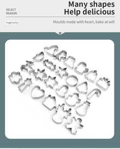 Edelstahl Keksausstecher Set 24 Stueck Weihnachten Backen Formen DIY Keksformen Formen.