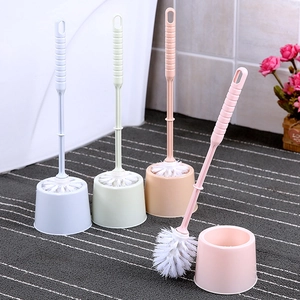 Plastic Toilet Brush And Holder Base Bathroom Cleaning Scrubber Long Handle Thickened Durable Toilet Bowl Cleaner Tool