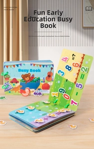 Educational Montessori busy book with interactive velcro stickers for toddler early learning