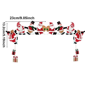 Christmas door corner decoration with Santa Claus snowman and reindeer 23cm x 13.2cm
