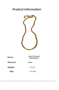 Flache Schlangenkette mit Goldbeschichtung inklusive Größen- und Materialangaben