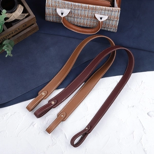 Adjustable faux leather shoulder straps in caramel and burgundy for DIY handbags