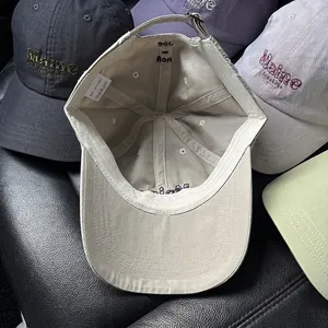 Casquette de baseball en coton rétro avec broderie Maine et boucle en métal réglable