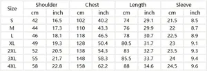 Detailed size chart for men's short sleeve shirts with cm and inch measurements