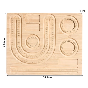 Bamboo bead design board with measurement scale for DIY jewelry making and organizer