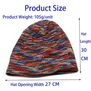 Bonnet en tricot d'hiver avec doublure polaire chaude, dimensions 30 x 27 CM
