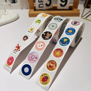 500-count cartoon animal and fruit reward sticker rolls for kids gift decor