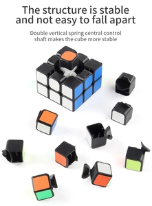 Detailed view of 3x3 magic cube core structure with dual vertical springs and components