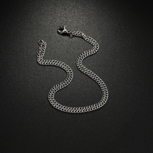 Minimalist double-layered titanium steel chain bracelet with lobster clasp in silver finish