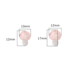 Pink mushroom glass beads in 10x12mm and 12x17mm sizes for DIY jewelry making