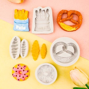 Silicone baking molds for DIY cookies, donuts, and bread shapes with detailed realistic finish