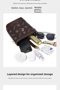 Spacious interior of brown monogram bucket bag showing large storage capacity for daily items