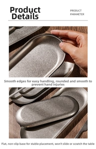 Detail of vintage 304 stainless steel tray showing brushed texture and smooth edges