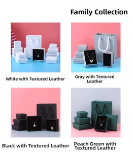 Macro detail of lychee textured jewelry gift boxes in four elegant colors with inner lining