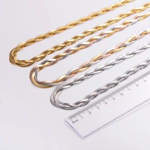 Handwoven 0.5cm stainless steel chain necklaces in gold silver and rose gold finishes