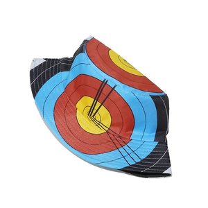 Stylish bucket hat featuring a colorful target bullseye print with concentric circles