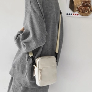 Mini Crossbody Bag Small Shoulder Handbag Durable Nylon Canvas Adjustable Strap Minimalist Casual Daily For Women Men