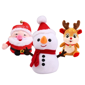 Christmas plush toy set with Santa, Snowman and Reindeer for holiday bouquet decoration