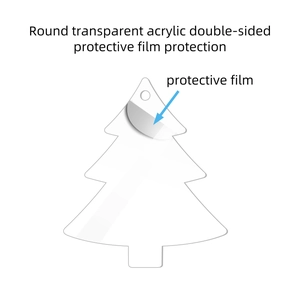 Clear acrylic Christmas tree ornaments blanks with protective film for DIY holiday decoration