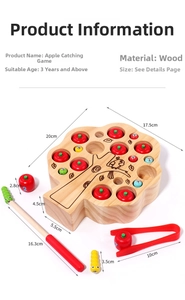 Detailed size specifications of magnetic apple wooden tree toy for toddler sensory play