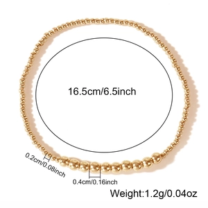 Fashionable gold beaded cross bracelet with 16.5cm diameter and 1.2g weight details