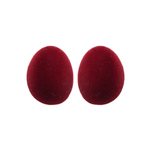 Boucles d'oreilles ovales floquées rouges élégantes avec texture vintage automne hiver