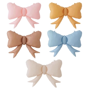 Large Bow Tie Foil Balloon Matte Aluminum Film Macaron Color For Party Birthday Wedding Decor Striped Balloon