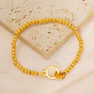 Bracelet Perles Acier Inoxydable Plqué Or PVD Perles Rondes Bijoux De Mode Minimalistes Pour Femmes