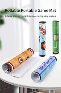 Detail view of the rollable portable sports mat showing compact storage and non-slip backing