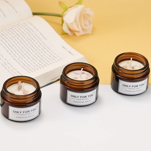 Scented Candle Handmade Soy Wax Aromatherapy Dried Flower Glass Jar Home Decor Birthday Wedding Gift Relaxation Natural