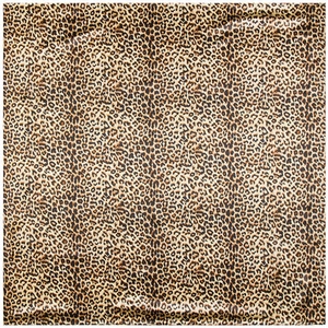 Classic leopard print silk-feel square scarf with brown and black animal spots pattern