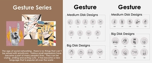 Selection of stainless steel gesture series round discs with medium and big size designs