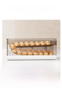Detail view of the 10-degree incline design for automatic rolling egg storage rack