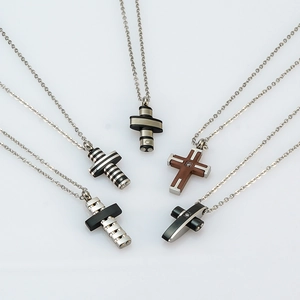 Exquisite titanium steel cross necklaces with diamond accents and stylish waist pendants