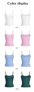 Aperçu détaillé des débardeurs en tricot Y2K en blanc, rose, bleu et vert disponibles