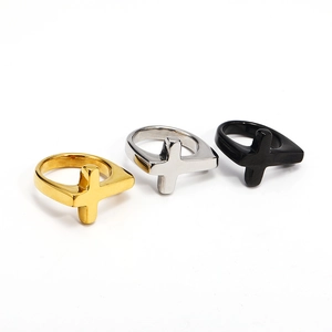 Cross Ring Stainless Steel Religious Gothic Punk Band For Men Fashion Jewelry Comfort Fit Polished Accessory