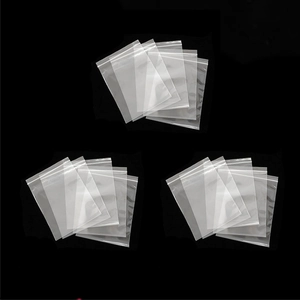 Detailed view of clear PE plastic resealable zip bags for jewelry packaging