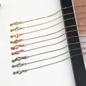 Adjustable Necklace Chain 14k Gold Plated Copper Slide Bead Needle Pin End DIY Jewelry Making Minimalist For Women