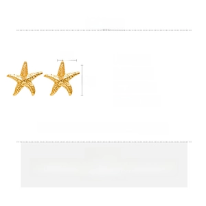Tableau des tailles détaillé pour boucles d'oreilles étoile de mer dorées de 5cm en fer