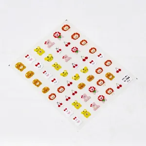 3D cute lion and animal nail art stickers with thin flexible adhesive for manicure decor