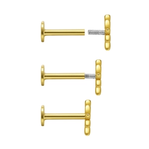 Detailed view of the internal thread assembly process for S925 silver flat back studs