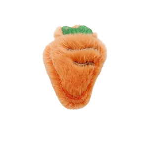 Cute plush carrot charm accessory with orange embroidery and green leaf for DIY crafts