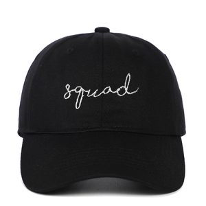 Squad Letter Embroidery Baseball Cap Cotton Soft Top Adjustable Breathable Sun Protection Casual Sports Outdoor Hat