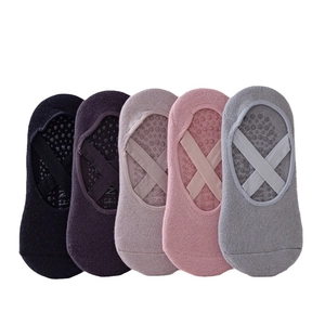 Calze da yoga da donna antiscivolo silicone fitness pilates danza morbido traspirante 5 paia