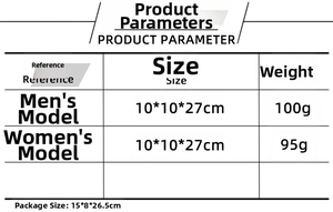 Detailed size chart for the standing snowflake gnome dolls showing 10x10x27cm dimensions