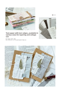 Detail of vintage collage paper with torn edges and retro typography for journaling